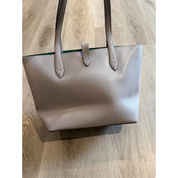 Kate Spade Kaci Small Tote with Clover Emblem Light Grey Satchel - Picture 5 of 10